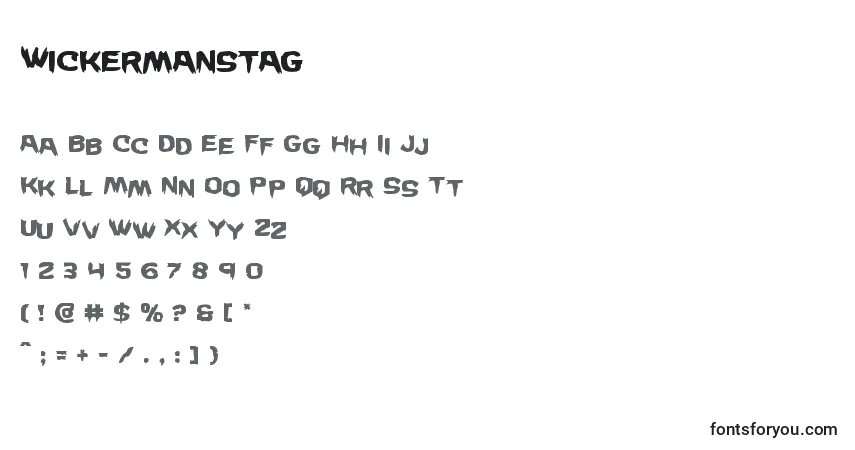 Wickermanstag-fontti – aakkoset, numerot, erikoismerkit