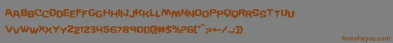 フォントWickermanstag – 茶色の文字が灰色の背景にあります。