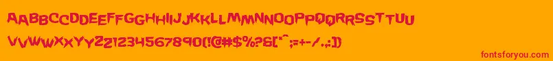 フォントWickermanstag – オレンジの背景に赤い文字