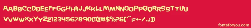 Wickermanstag Font – Yellow Fonts on Red Background