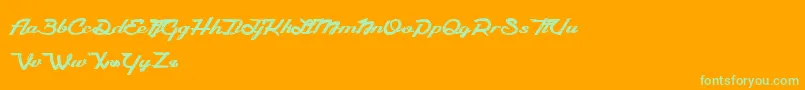 CamРІlia Font – Green Fonts on Orange Background