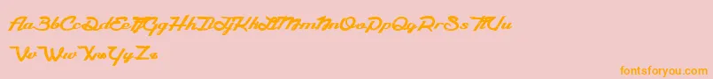 CamРІlia-Schriftart – Orangefarbene Schriften auf rosa Hintergrund
