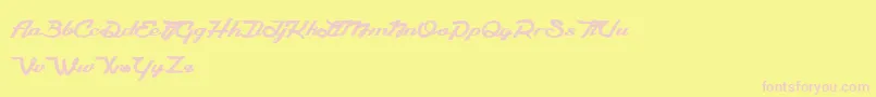 CamРІlia-Schriftart – Rosa Schriften auf gelbem Hintergrund