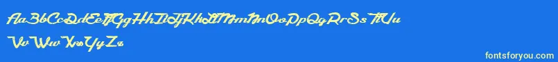 CamРІlia Font – Yellow Fonts on Blue Background