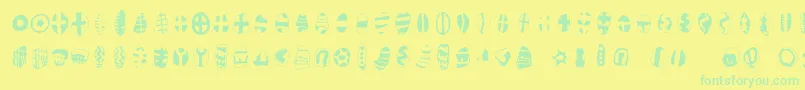 Шрифт Masdasilsymbol – зелёные шрифты на жёлтом фоне