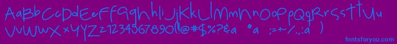 Luna-fontti – siniset fontit violetilla taustalla