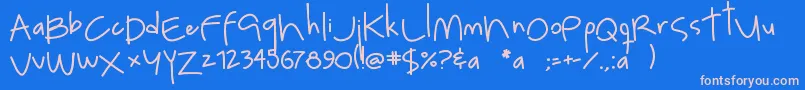 フォントLuna – ピンクの文字、青い背景