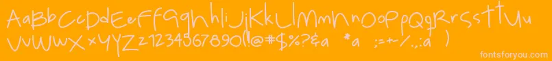 Luna Font – Pink Fonts on Orange Background