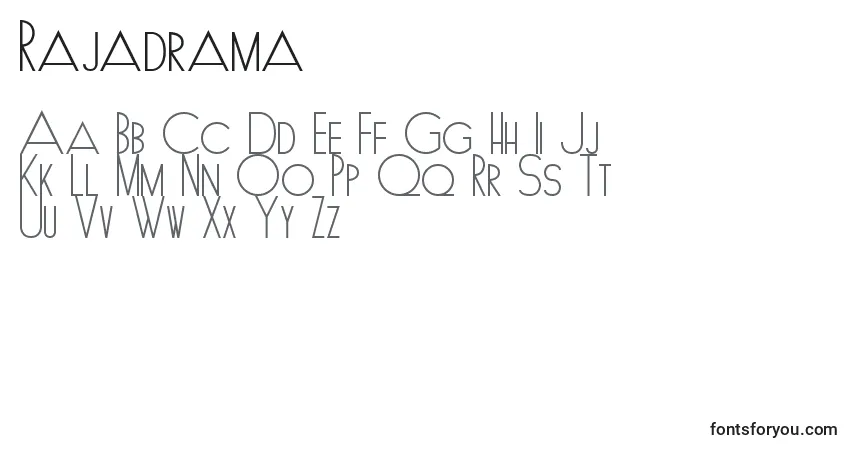 Schriftart Rajadrama – Alphabet, Zahlen, spezielle Symbole