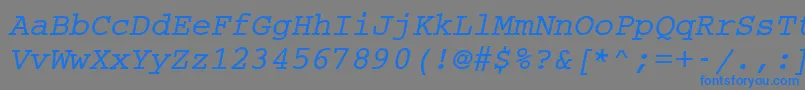 フォントCouriermcyBoldOblique – 灰色の背景に青い文字