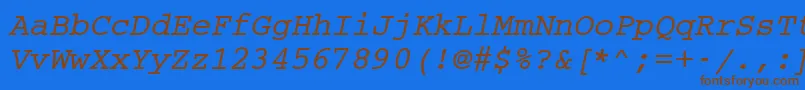 CouriermcyBoldOblique Font – Brown Fonts on Blue Background