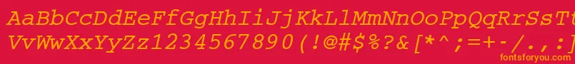 CouriermcyBoldOblique Font – Orange Fonts on Red Background