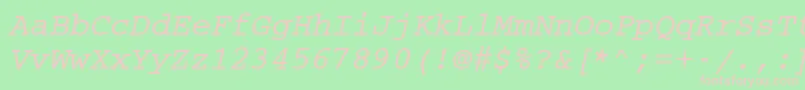 CouriermcyBoldOblique Font – Pink Fonts on Green Background