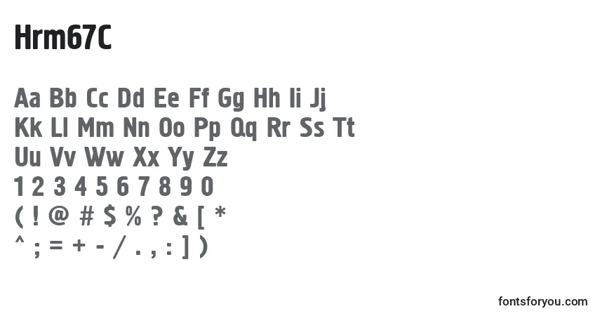 A fonte Hrm67C – alfabeto, números, caracteres especiais