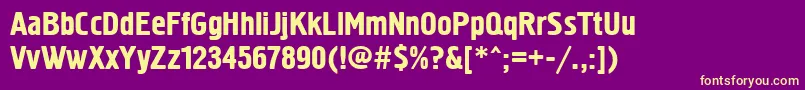 Hrm67C Font – Yellow Fonts on Purple Background