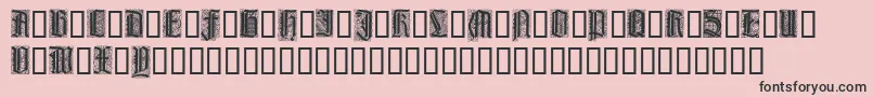 Fonte LiturgischZierbuchstaben – fontes pretas em um fundo rosa