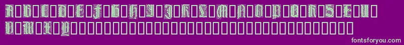 LiturgischZierbuchstaben Font – Green Fonts on Purple Background