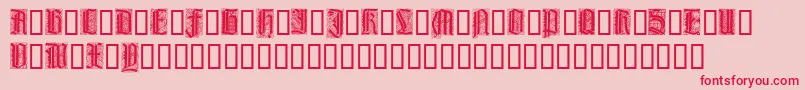Fonte LiturgischZierbuchstaben – fontes vermelhas em um fundo rosa