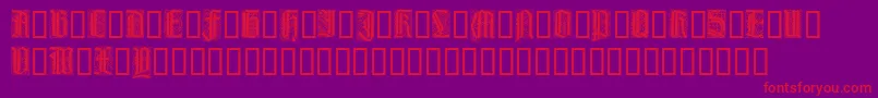 LiturgischZierbuchstaben Font – Red Fonts on Purple Background