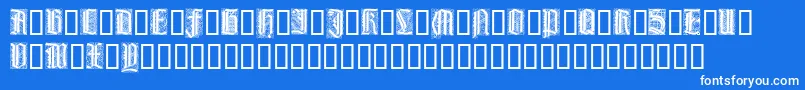 Fonte LiturgischZierbuchstaben – fontes brancas em um fundo azul