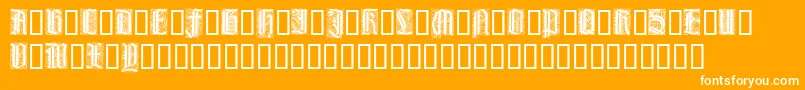 fuente LiturgischZierbuchstaben – Fuentes Blancas Sobre Fondo Naranja
