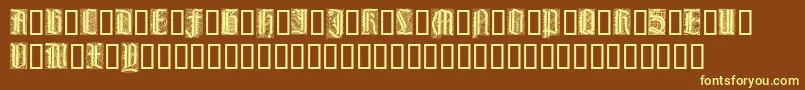 LiturgischZierbuchstaben Font – Yellow Fonts on Brown Background