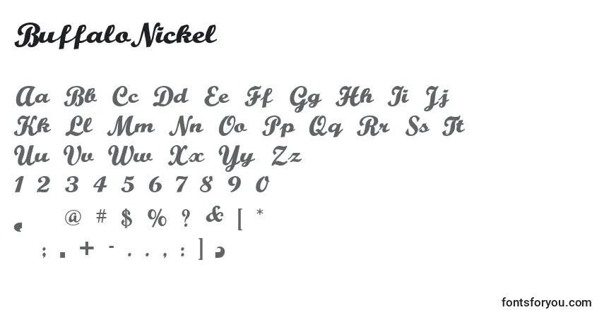 Schriftart BuffaloNickel – Alphabet, Zahlen, spezielle Symbole