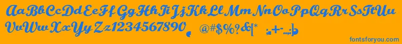 BuffaloNickel Font – Blue Fonts on Orange Background