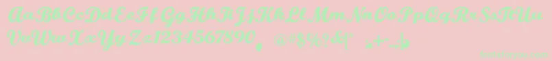 BuffaloNickel Font – Green Fonts on Pink Background