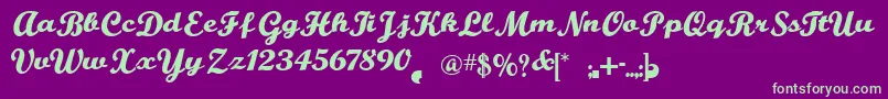 BuffaloNickel Font – Green Fonts on Purple Background
