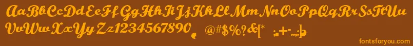BuffaloNickel Font – Orange Fonts on Brown Background
