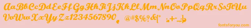 BuffaloNickel-Schriftart – Orangefarbene Schriften auf rosa Hintergrund
