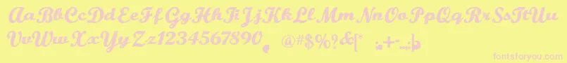 BuffaloNickel Font – Pink Fonts on Yellow Background