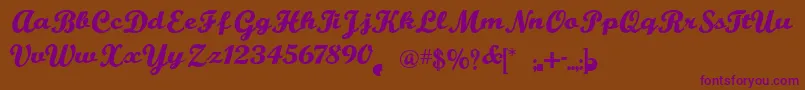 BuffaloNickel Font – Purple Fonts on Brown Background