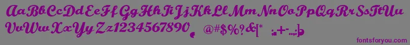 Fonte BuffaloNickel – fontes roxas em um fundo cinza
