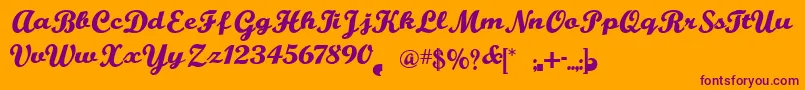 BuffaloNickel Font – Purple Fonts on Orange Background