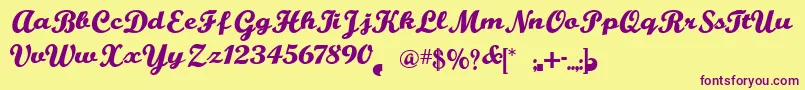 BuffaloNickel Font – Purple Fonts on Yellow Background