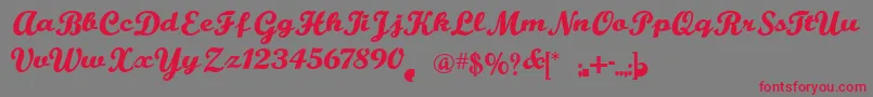 BuffaloNickel Font – Red Fonts on Gray Background