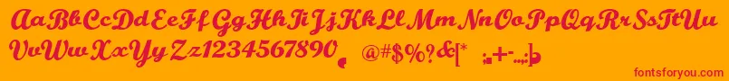 BuffaloNickel Font – Red Fonts on Orange Background
