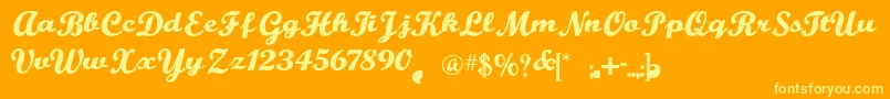 フォントBuffaloNickel – オレンジの背景に黄色の文字