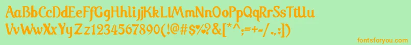 Подробнее о шрифте CareBearsFont Шрифт CareBearsFont – оранжевые шрифты на зелёном фоне