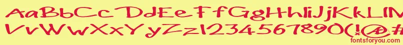 Fonte Paulmaul ffy – fontes vermelhas em um fundo amarelo