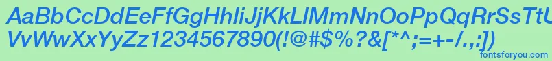 ContextRepriseMediumSsiMediumItalic Font – Blue Fonts on Green Background