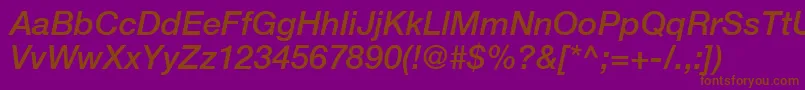 ContextRepriseMediumSsiMediumItalic Font – Brown Fonts on Purple Background