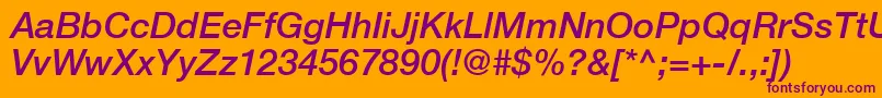 ContextRepriseMediumSsiMediumItalic Font – Purple Fonts on Orange Background