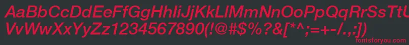 フォントContextRepriseMediumSsiMediumItalic – 黒い背景に赤い文字