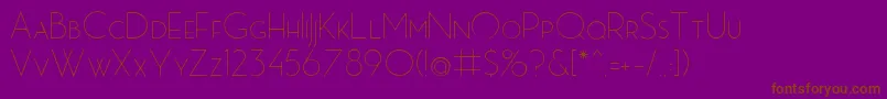 MbPictureHouseTwoLight-fontti – ruskeat fontit violetilla taustalla