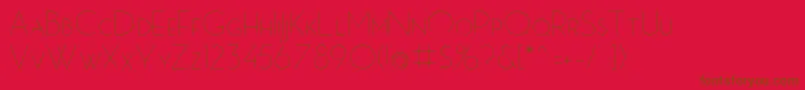 MbPictureHouseTwoLight-fontti – ruskeat fontit punaisella taustalla