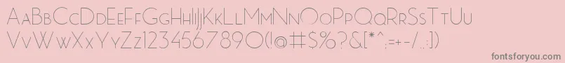 MbPictureHouseTwoLight-fontti – harmaat kirjasimet vaaleanpunaisella taustalla
