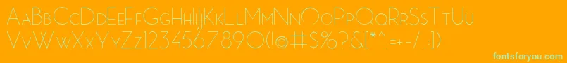 MbPictureHouseTwoLight-fontti – vihreät fontit oranssilla taustalla